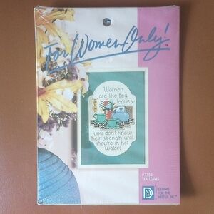 NWT Designs for the Needle Counted Cross Stitch Sampler Kit # 7753. Tea Leaves